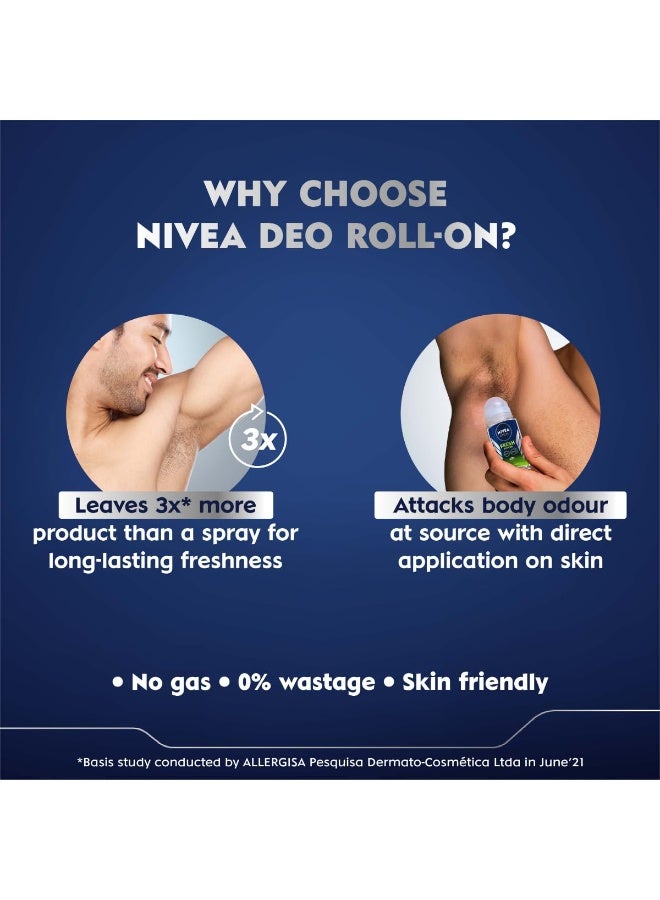 نيفيا مزيل العرق نيفيا للرجال فريش باور رول أون (50 مل) (عبوة من 3 قطع) - Image 3